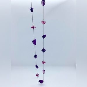 Funky and Fun Station Necklace - Purple & Pink